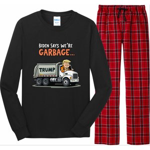 Donald Trump Rides In Garbage Truck Gift Long Sleeve Pajama Set