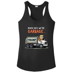 Donald Trump Rides In Garbage Truck Gift Ladies PosiCharge Competitor Racerback Tank