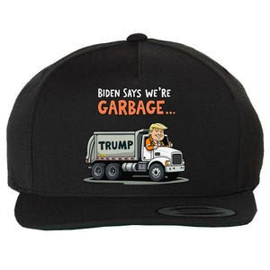 Donald Trump Rides In Garbage Truck Gift Wool Snapback Cap