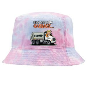 Donald Trump Rides In Garbage Truck Gift Tie-Dyed Bucket Hat