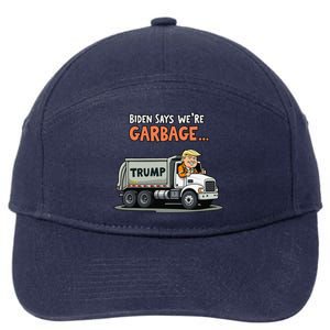 Donald Trump Rides In Garbage Truck Gift 7-Panel Snapback Hat