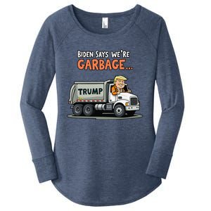 Donald Trump Rides In Garbage Truck Gift Women's Perfect Tri Tunic Long Sleeve Shirt