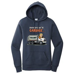 Donald Trump Rides In Garbage Truck Gift Women's Pullover Hoodie