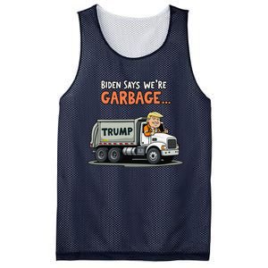 Donald Trump Rides In Garbage Truck Gift Mesh Reversible Basketball Jersey Tank