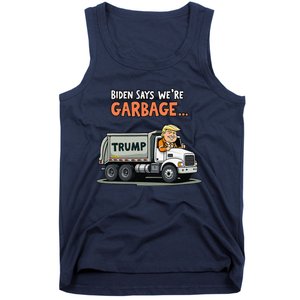 Donald Trump Rides In Garbage Truck Gift Tank Top