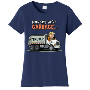 Donald Trump Rides In Garbage Truck Gift Women's T-Shirt