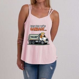 Donald Trump Rides In Garbage Truck Gift Women's Strappy Tank