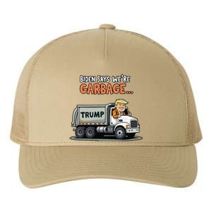 Donald Trump Rides In Garbage Truck Gift Yupoong Adult 5-Panel Trucker Hat