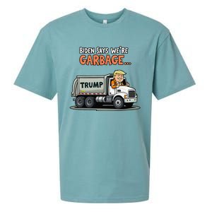 Donald Trump Rides In Garbage Truck Gift Sueded Cloud Jersey T-Shirt