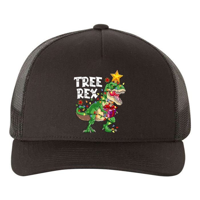 Dinosaur Tree Rex Christmas Pajamas Xmas Funny Gifts Yupoong Adult 5-Panel Trucker Hat