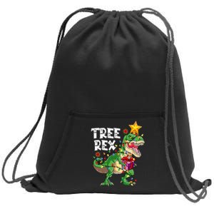 Dinosaur Tree Rex Christmas Pajamas Xmas Funny Gifts Sweatshirt Cinch Pack Bag