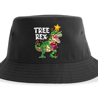 Dinosaur Tree Rex Christmas Pajamas Xmas Funny Gifts Sustainable Bucket Hat