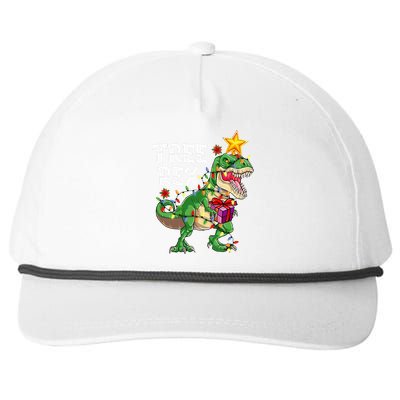 Dinosaur Tree Rex Christmas Pajamas Xmas Funny Gifts Snapback Five-Panel Rope Hat