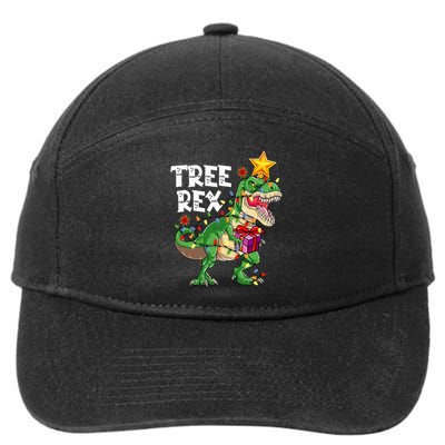 Dinosaur Tree Rex Christmas Pajamas Xmas Funny Gifts 7-Panel Snapback Hat