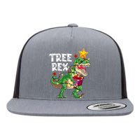 Dinosaur Tree Rex Christmas Pajamas Xmas Funny Gifts Flat Bill Trucker Hat