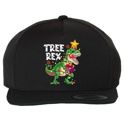 Dinosaur Tree Rex Christmas Pajamas Xmas Funny Gifts Wool Snapback Cap