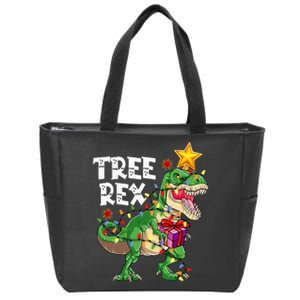 Dinosaur Tree Rex Christmas Pajamas Xmas Funny Gifts Zip Tote Bag