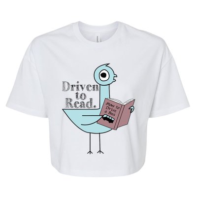 Driven To Read Pigeon Library Reading Books Readers Bella+Canvas Jersey Crop Tee