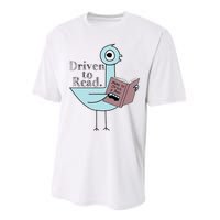 Driven To Read Pigeon Library Reading Books Readers Performance Sprint T-Shirt