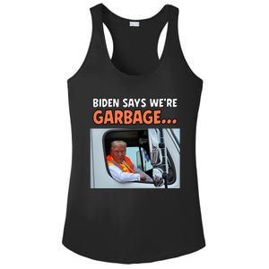 Donald Trump Rides In Garbage Truck Ladies PosiCharge Competitor Racerback Tank