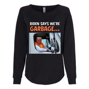 Donald Trump Rides In Garbage Truck Womens California Wash Sweatshirt