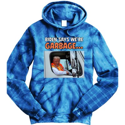 Donald Trump Rides In Garbage Truck Tie Dye Hoodie