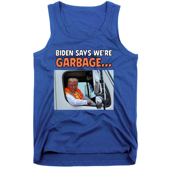 Donald Trump Rides In Garbage Truck Tank Top