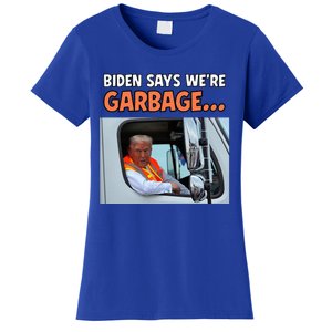 Donald Trump Rides In Garbage Truck Women's T-Shirt