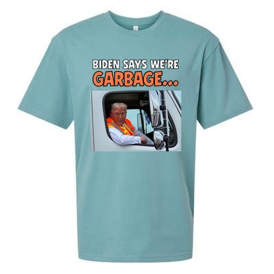 Donald Trump Rides In Garbage Truck Sueded Cloud Jersey T-Shirt