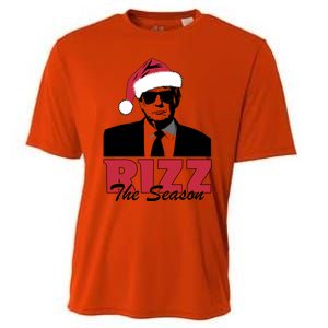 Donald Trump Rizz The Season Funny Christmas Santa Hat Gift Cooling Performance Crew T-Shirt