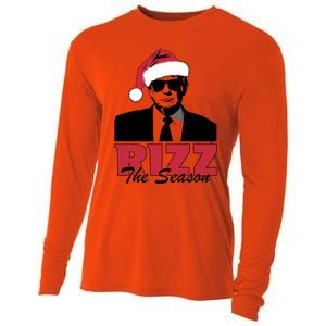 Donald Trump Rizz The Season Funny Christmas Santa Hat Gift Cooling Performance Long Sleeve Crew