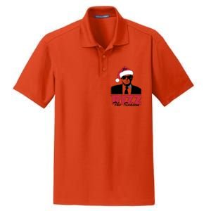 Donald Trump Rizz The Season Funny Christmas Santa Hat Gift Dry Zone Grid Polo