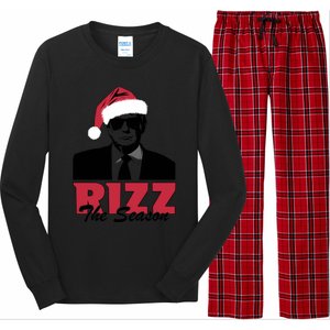 Donald Trump Rizz The Season Funny Christmas Santa Hat Gift Long Sleeve Pajama Set