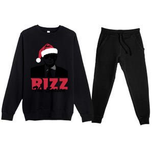 Donald Trump Rizz The Season Funny Christmas Santa Hat Gift Premium Crewneck Sweatsuit Set