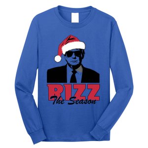 Donald Trump Rizz The Season Funny Christmas Santa Hat Gift Long Sleeve Shirt