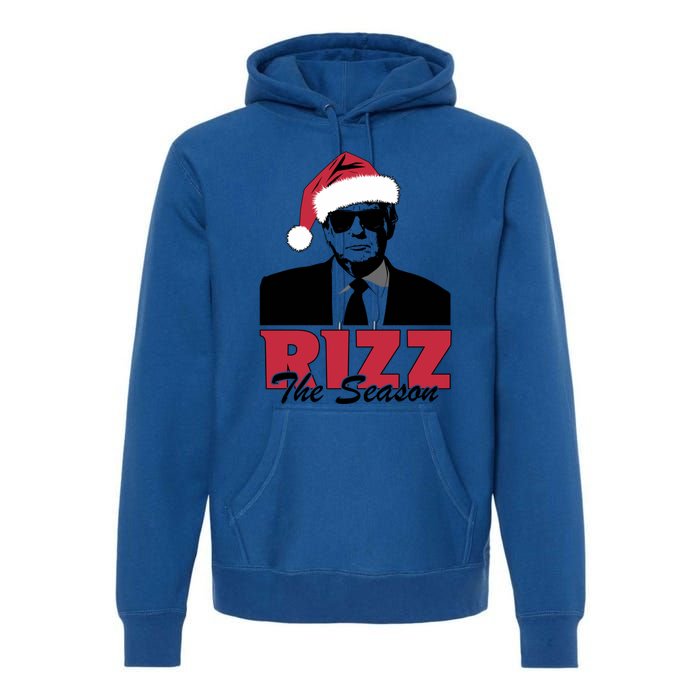 Donald Trump Rizz The Season Funny Christmas Santa Hat Gift Premium Hoodie