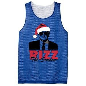 Donald Trump Rizz The Season Funny Christmas Santa Hat Gift Mesh Reversible Basketball Jersey Tank