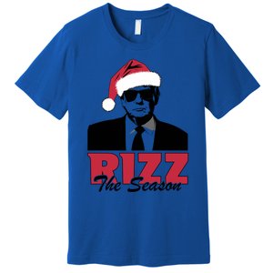 Donald Trump Rizz The Season Funny Christmas Santa Hat Gift Premium T-Shirt