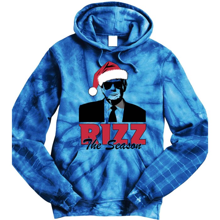 Donald Trump Rizz The Season Funny Christmas Santa Hat Gift Tie Dye Hoodie