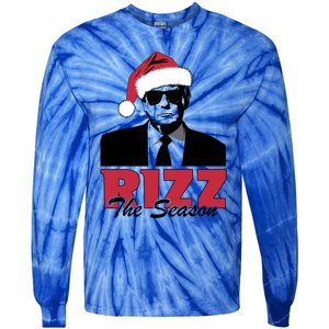 Donald Trump Rizz The Season Funny Christmas Santa Hat Gift Tie-Dye Long Sleeve Shirt