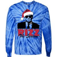 Donald Trump Rizz The Season Funny Christmas Santa Hat Gift Tie-Dye Long Sleeve Shirt