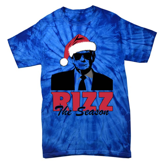 Donald Trump Rizz The Season Funny Christmas Santa Hat Gift Tie-Dye T-Shirt