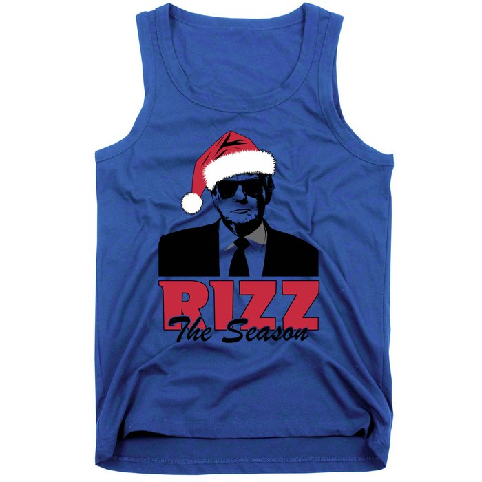 Donald Trump Rizz The Season Funny Christmas Santa Hat Gift Tank Top