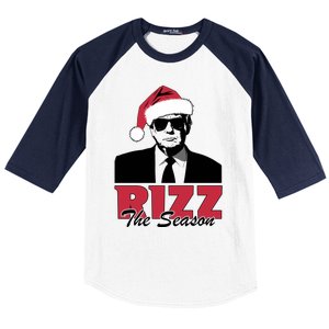 Donald Trump Rizz The Season Funny Christmas Santa Hat Gift Baseball Sleeve Shirt