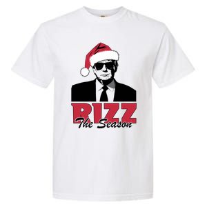 Donald Trump Rizz The Season Funny Christmas Santa Hat Gift Garment-Dyed Heavyweight T-Shirt