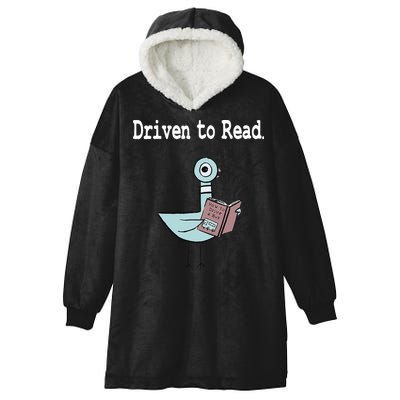 Driven To Read Pigeon Library Book Lover Hooded Wearable Blanket