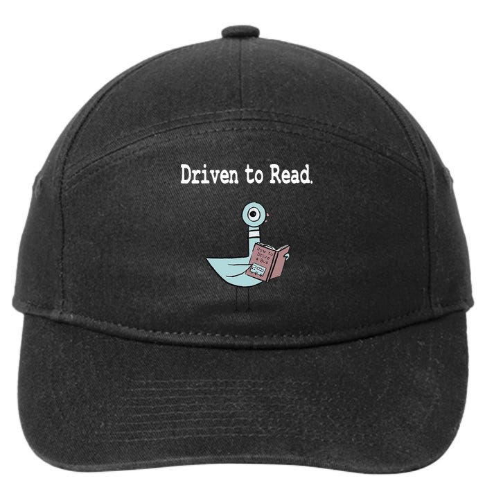 Driven To Read Pigeon Library Book Lover 7-Panel Snapback Hat