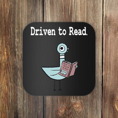 Driven To Read Pigeon Library Book Lover Coaster