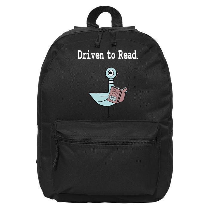 Driven To Read Pigeon Library Book Lover 16 in Basic Backpack
