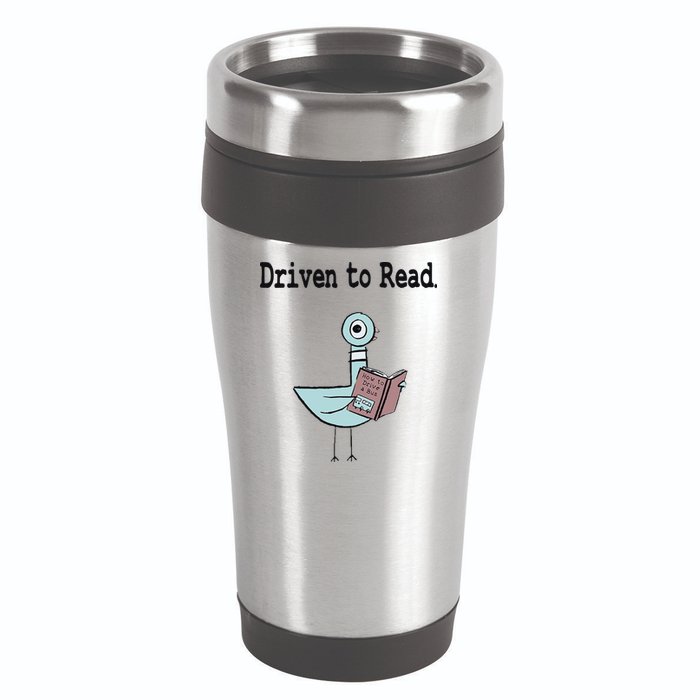 Driven To Read Pigeon Library Book Lover 16oz Travel Tumbler